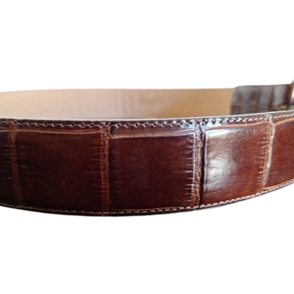 Brighton Brown Faux Alligator Vintage Belt